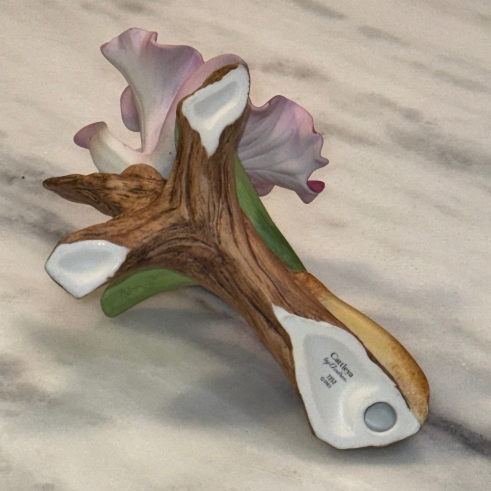 Porcelain Cattleya Orchid by Andrea Made in Japan 1985 7252 Floral Accent - Picture 7 of 8